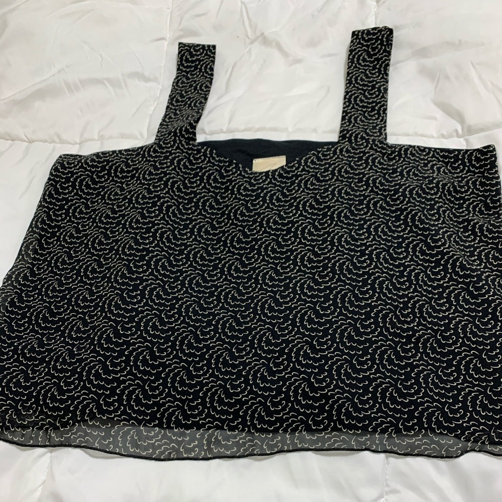 Black and white silky top